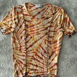 Urban Outfitters Tye-Dye Mesh baby tee